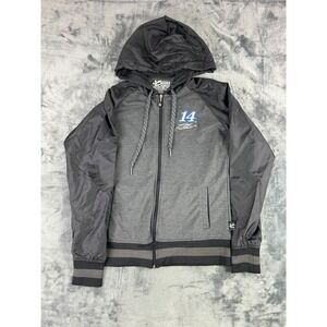Tony Stewart #14 NASCAR Zip Up Hoodie Chase Authentics Gray‎ Black Jacket Size L